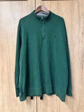 Polo Ralph Lauren Men's Green Quarter-Zip Pullover Long Sleeve Size XL
